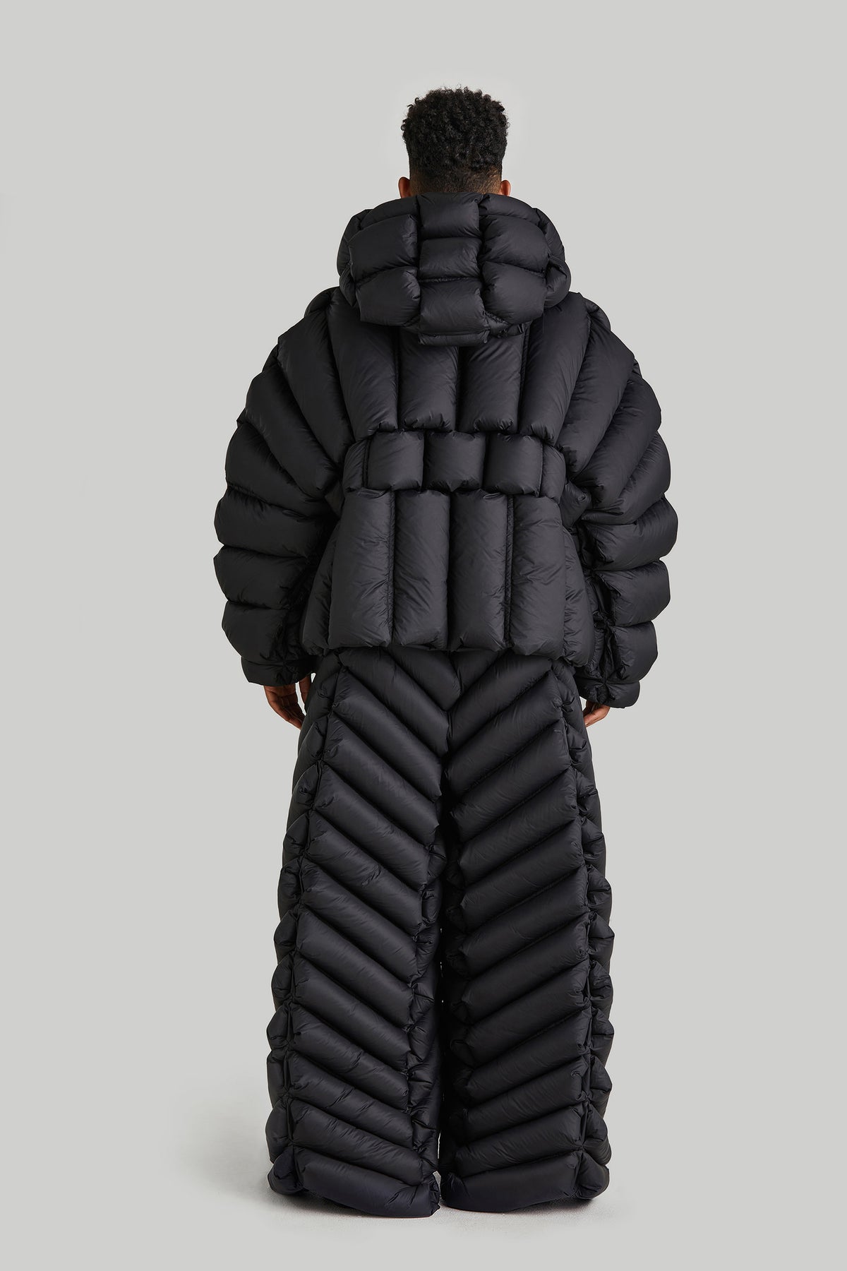 CLASSIC BAMBOO STRIPES OVERSIZED GOOSE DOWN PUFFER
