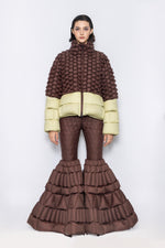 RAXXY CLASSIC COLOR-BLOCKED GOOSE DOWN JACKET