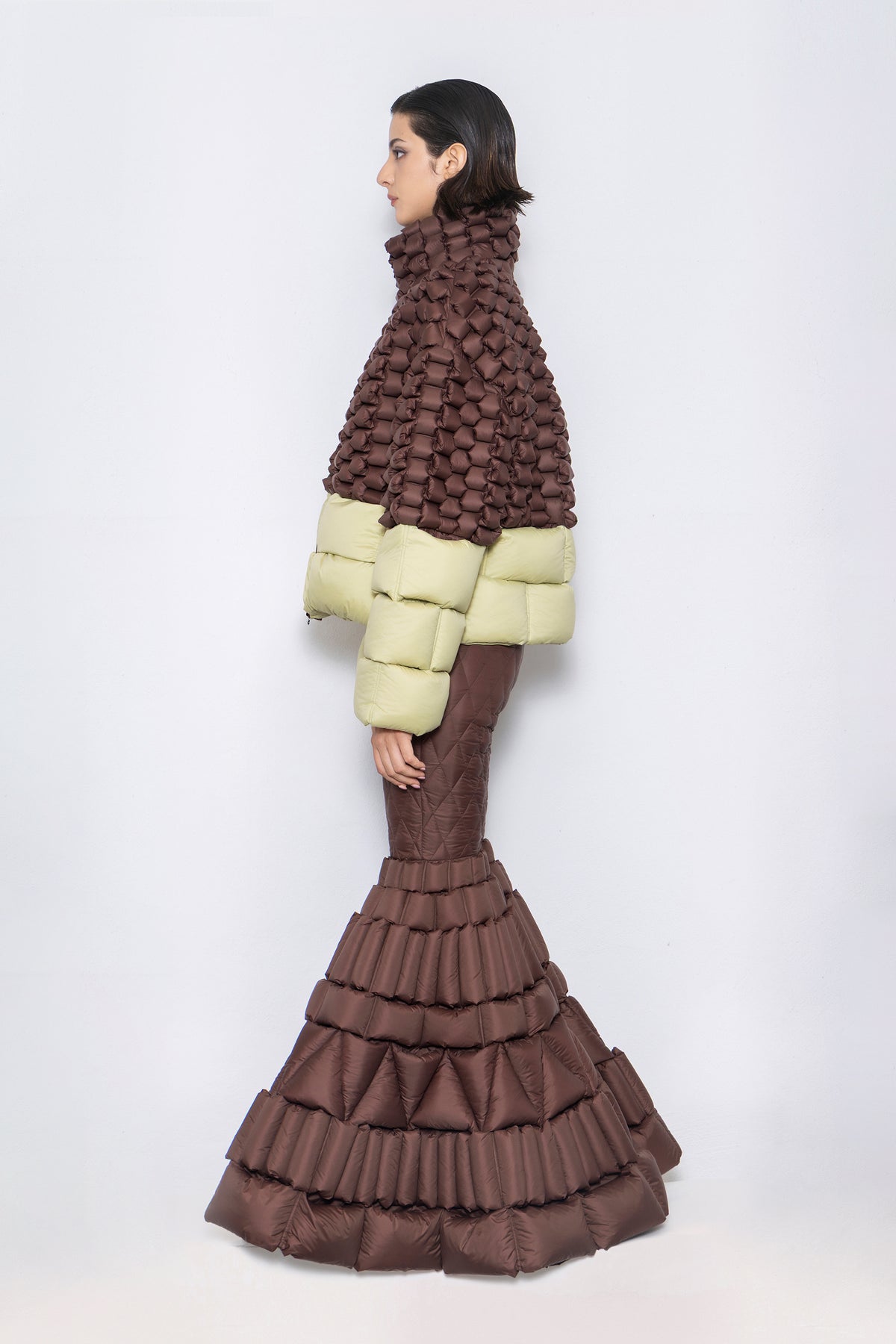 RAXXY CLASSIC COLOR-BLOCKED GOOSE DOWN JACKET