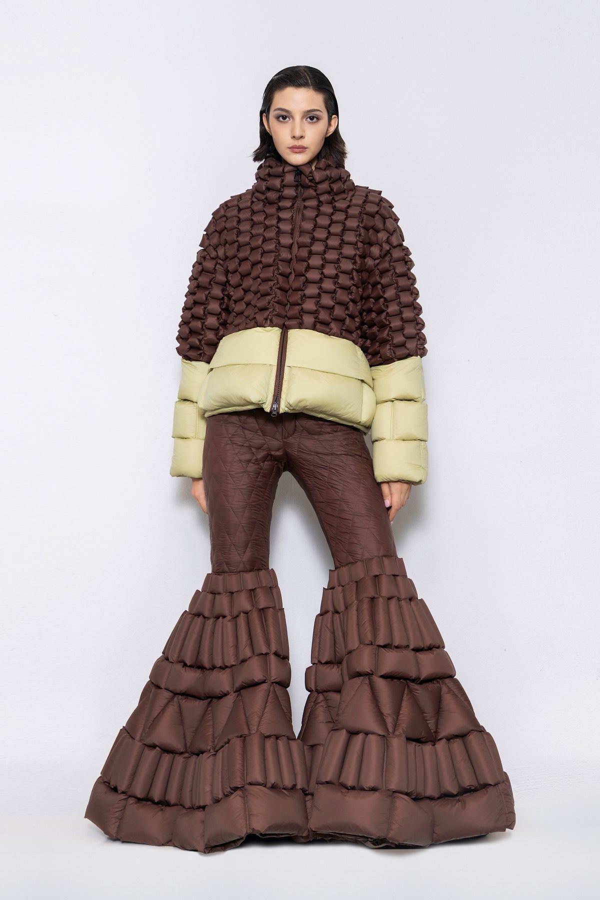 RAXXY CLASSIC COLOR-BLOCKED GOOSE DOWN JACKET