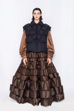 RAXXY V-PATTERN SLEEVELESS GOOSE DOWN JACKET