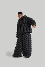 CLASSIC BAMBOO STRIPES OVERSIZED GOOSE DOWN PUFFER