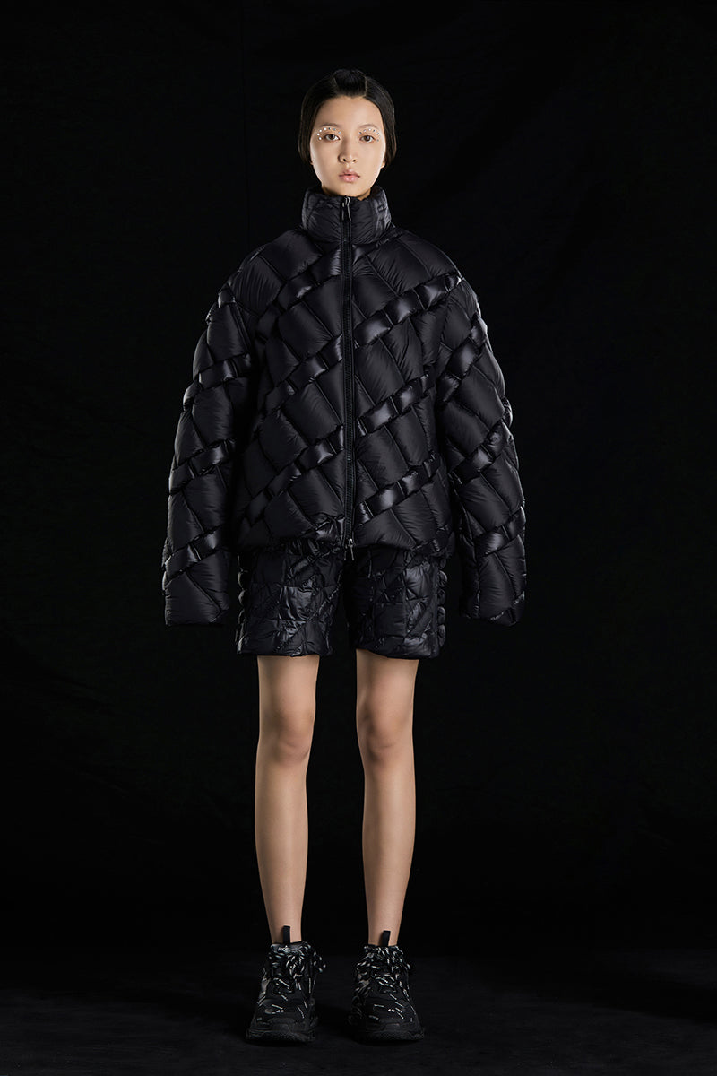 5-DIMENSIONAL GREAT WALL TWILL LIGHT AND DARK GOOSE DOWN JACKET