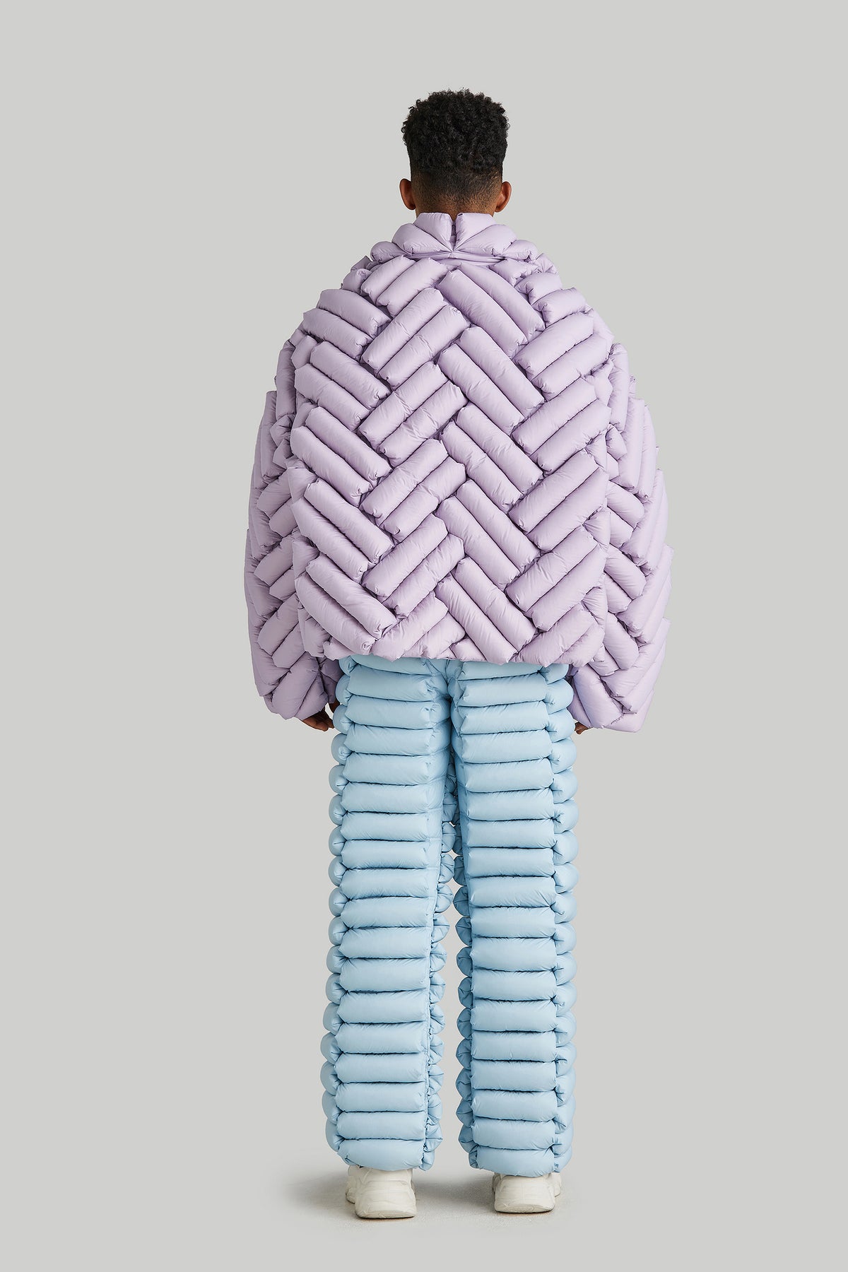 ”BAMBOO WEAVE"LAPEL GOOSE DOWN COAT