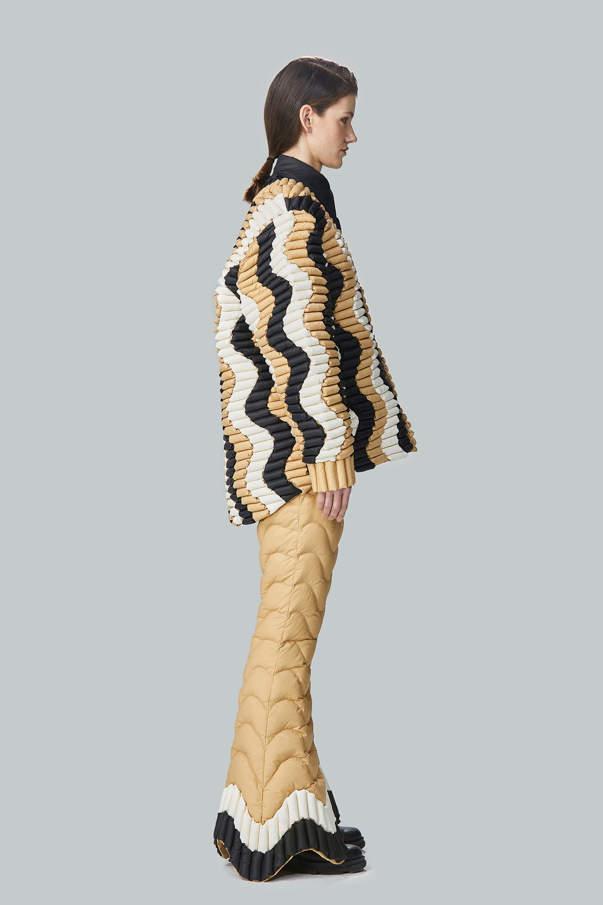 WAVY DOWN SWEATER LONG CARDIGAN