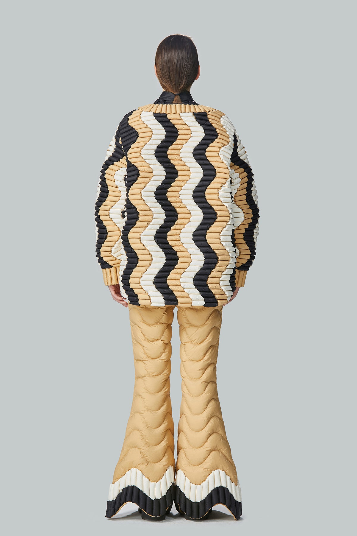 WAVY DOWN SWEATER LONG CARDIGAN