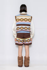 RAXXY FAIR ISLE PATTERN GOOSE DOWN VEST