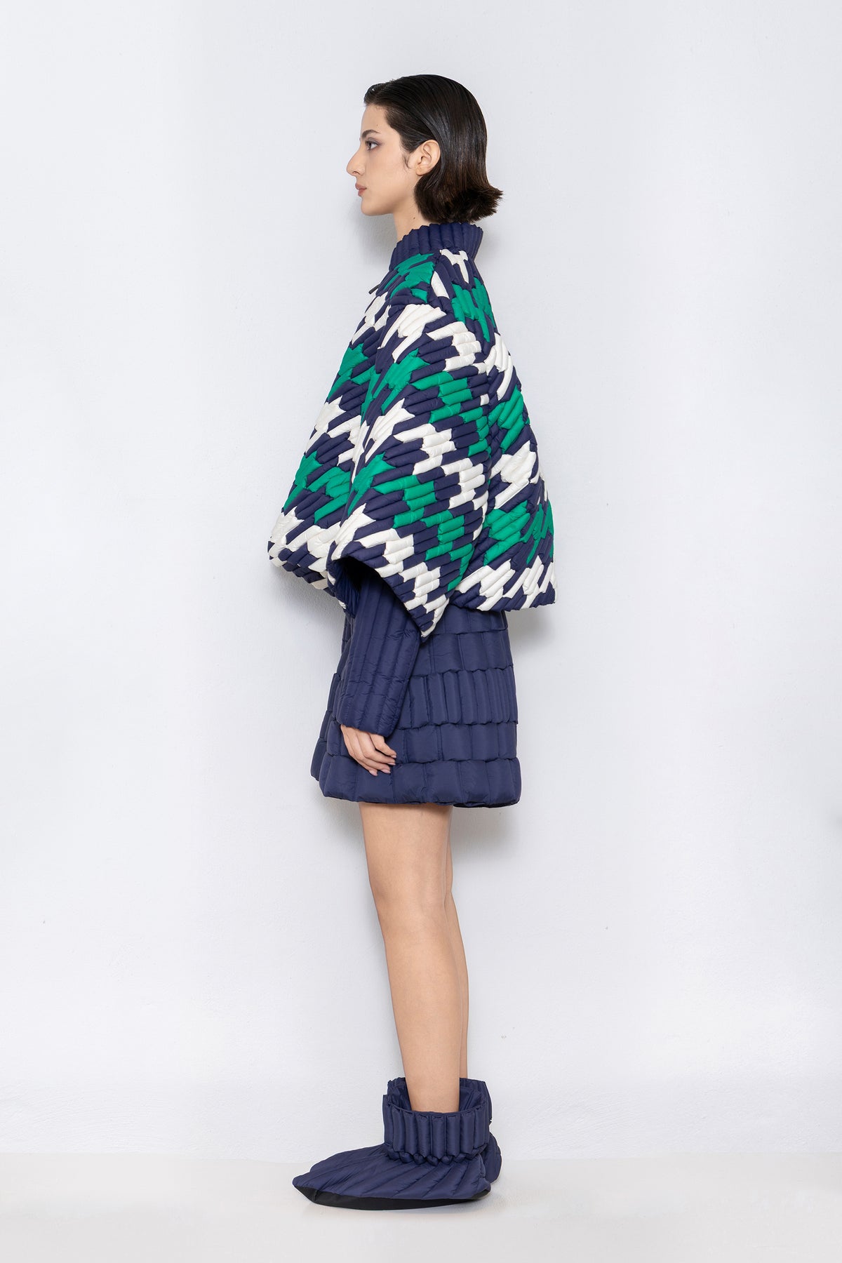 RAXXY HOUNDSTOOTH GOOSE DOWN JACKET