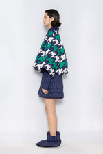 RAXXY HOUNDSTOOTH GOOSE DOWN JACKET