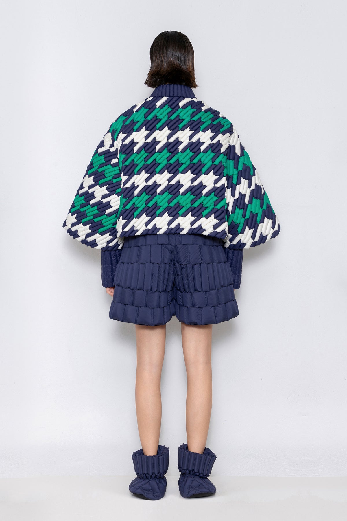 RAXXY HOUNDSTOOTH GOOSE DOWN JACKET