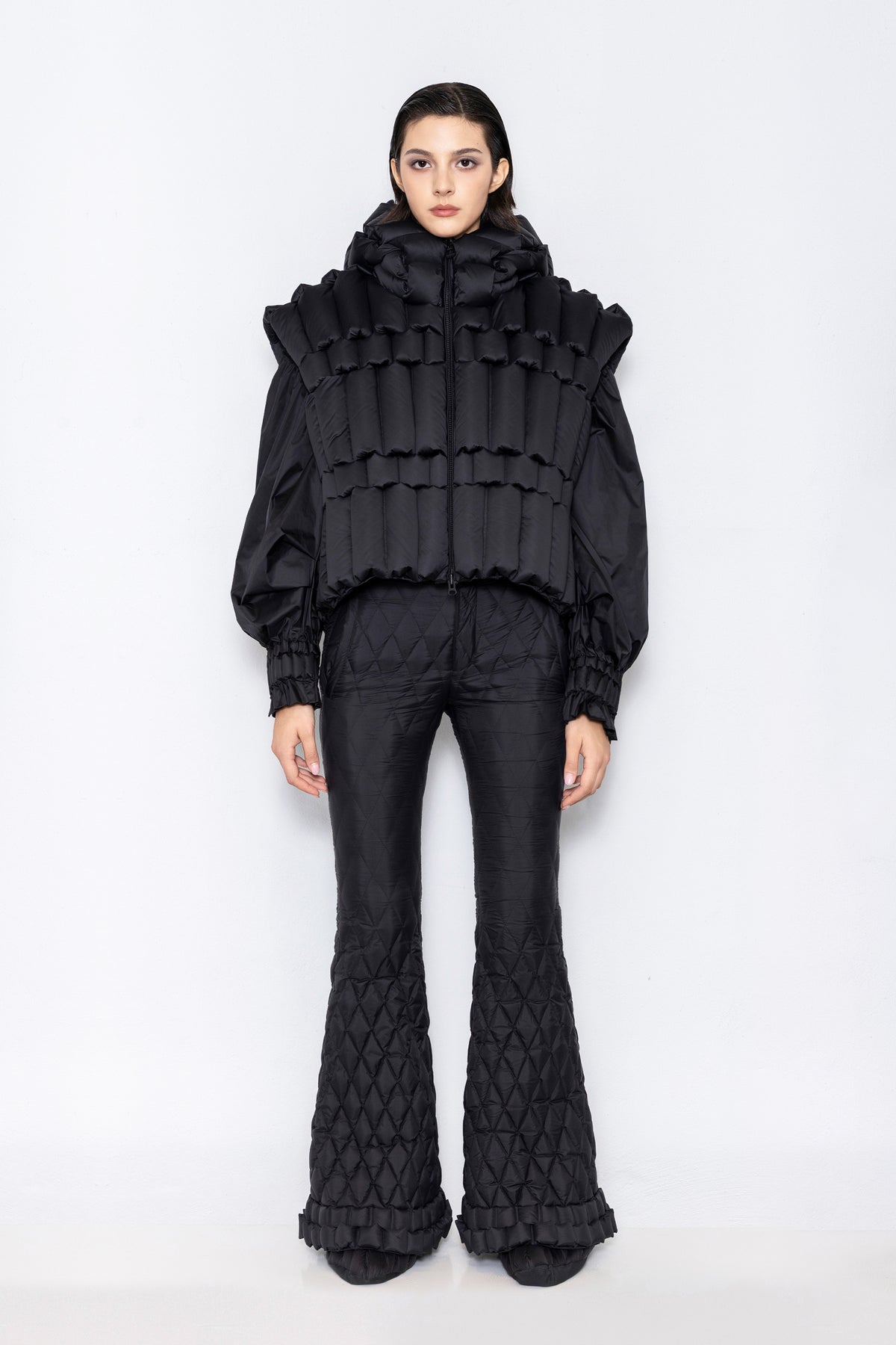 RAXXY CLASSIC SLUB HOODED GOOSE DOWN VEST