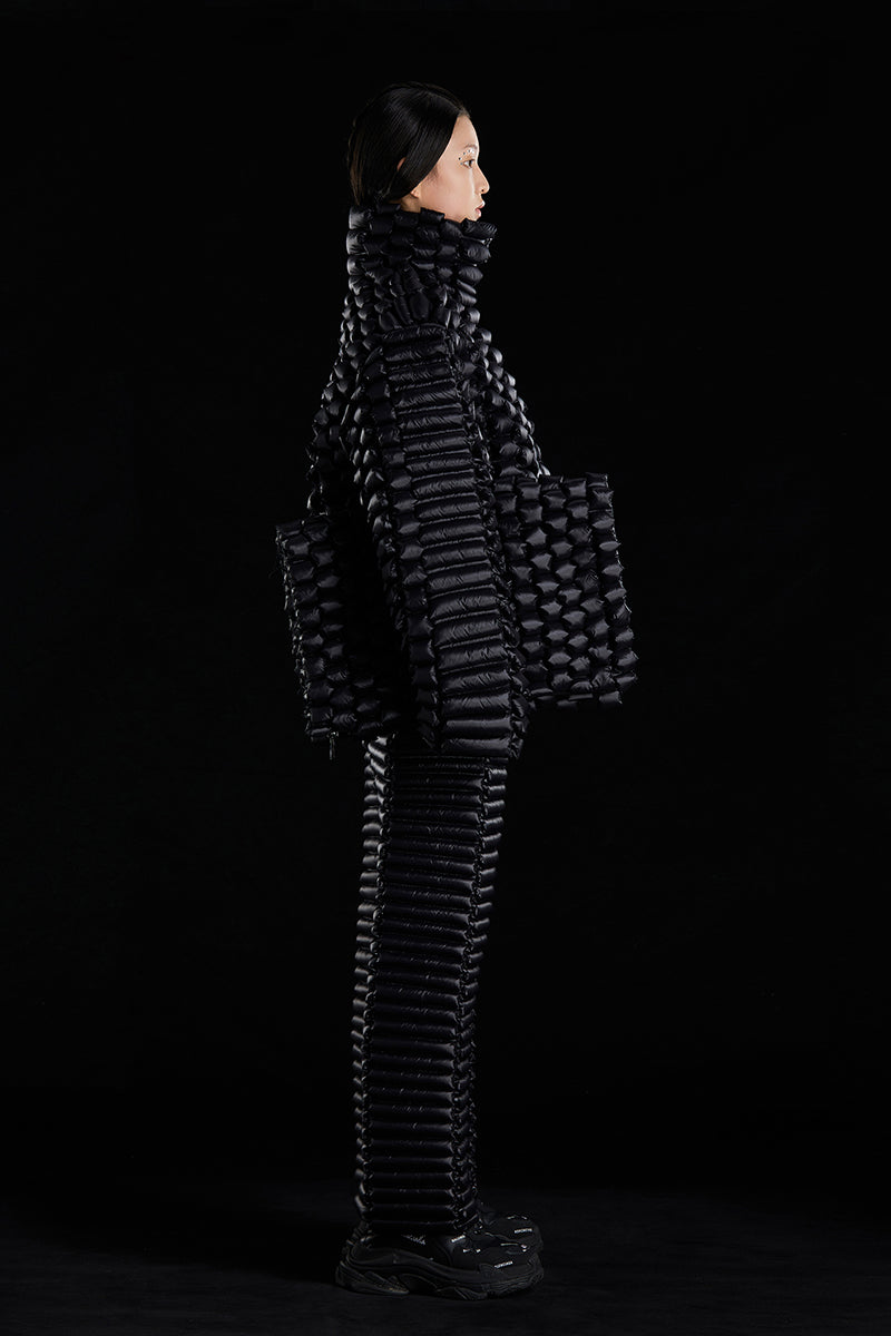 FUTURISTIC ANACONDA TEXTURE GOOSE DOWN JACKET