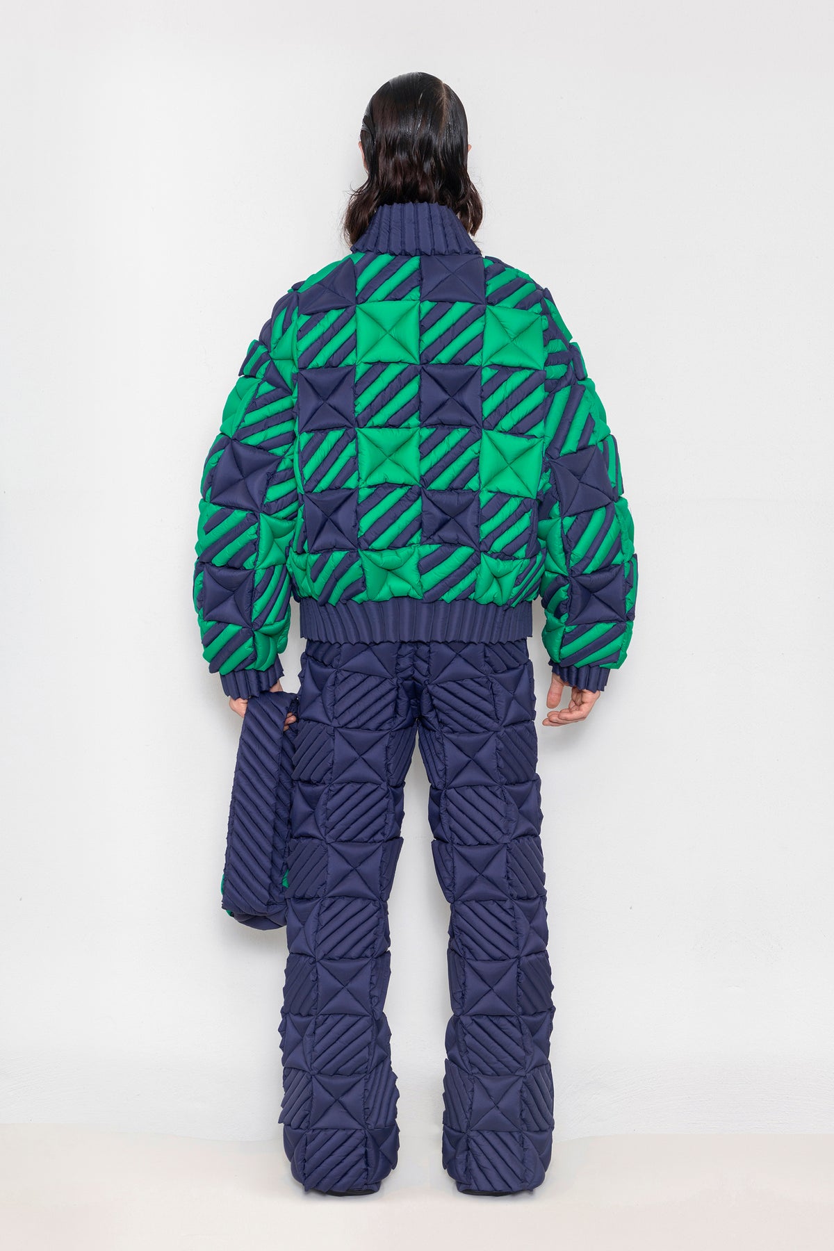 RAXXY VICHY CHECK GOOSE DOWN JACKET