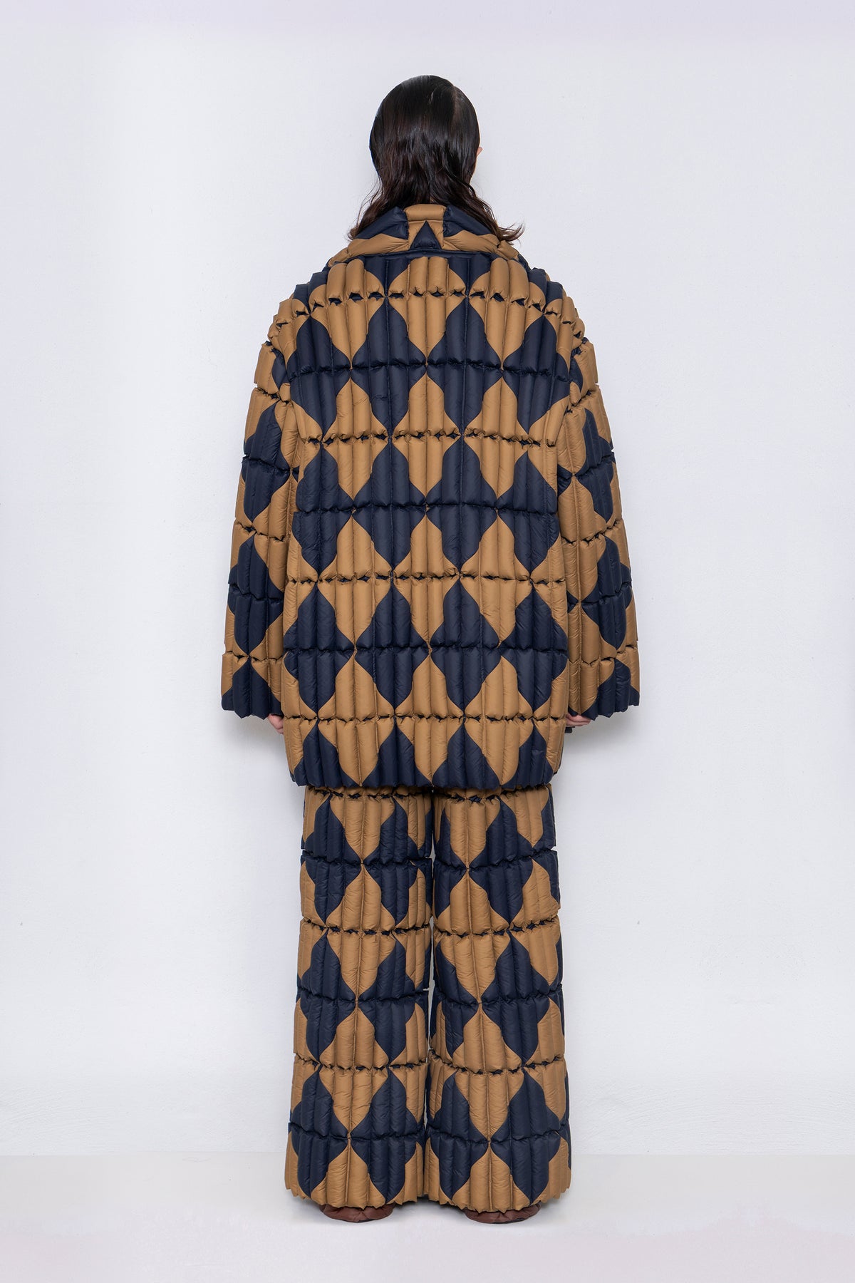 RAXXY "MORNING GLORY" TEXTURE LAPEL GOOSE DOWN COAT