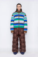 RAXXY COLORFUL STRIPE GOOSE DOWN JACKET