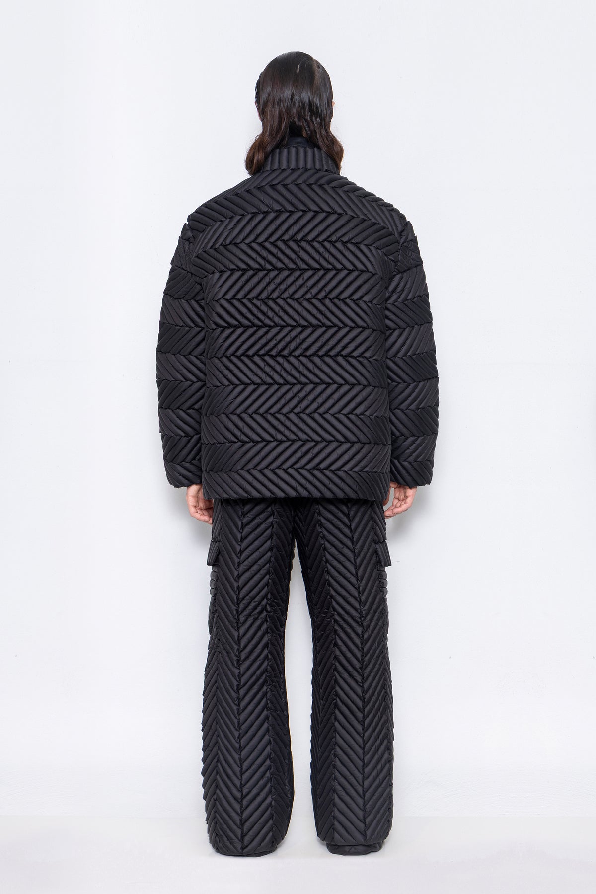 RAXXY HERRINGBONE GOOSE DOWN JACKET