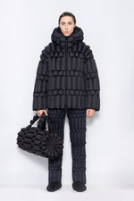 RAXXY CLASSIC SLUB CASUAL HOODED GOOSE DOWN JACKET