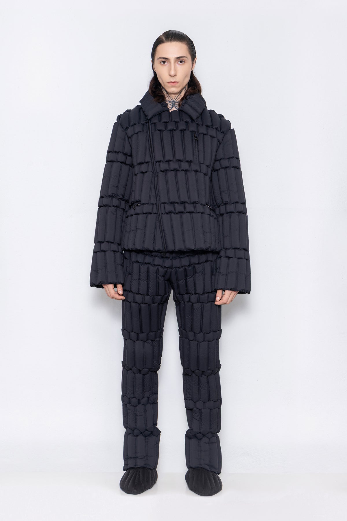 RAXXY CLASSIC SLUB GOOSE DOWN BIKER JACKET