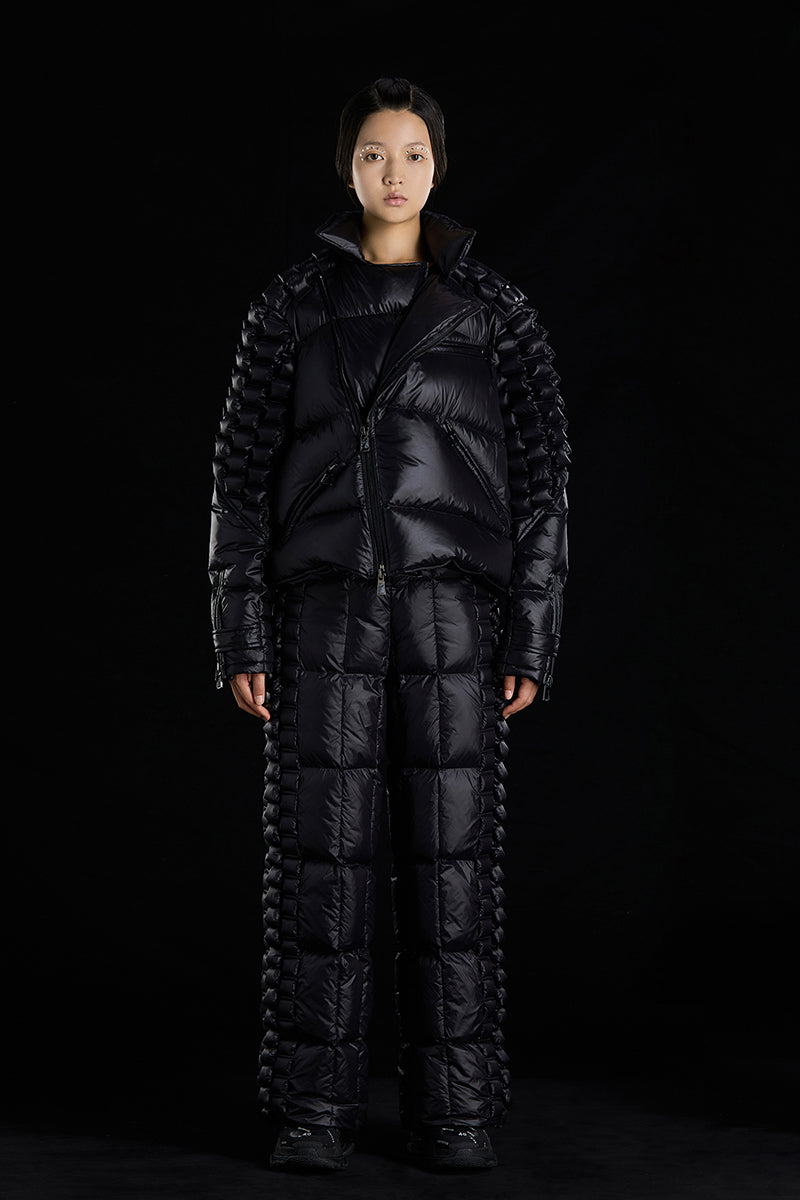 KIRIN PATTERN DECORATION GOOSE DOWN RIDER JACKET