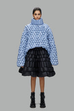 5D RHOMBUS TEXTURE TURTLENECK DOWN SWEATER