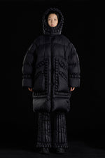 PEARL DECORATED GOOSE DOWN HOODED COAT