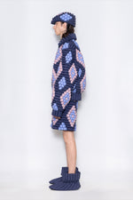 RAXXY CLASSIC FIREWORKS QUILTED CHECK PATTERN GOOSE DOWN JACKET