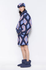 RAXXY CLASSIC FIREWORKS QUILTED CHECK PATTERN GOOSE DOWN JACKET