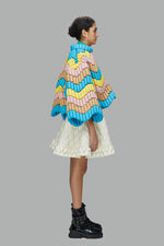 STEREO WAVY BUTTERFLY SILHOUETTE DOWN JACKET