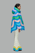 COLOR WAVY BUTTERFLY SILHOUETTE DOWN COAT