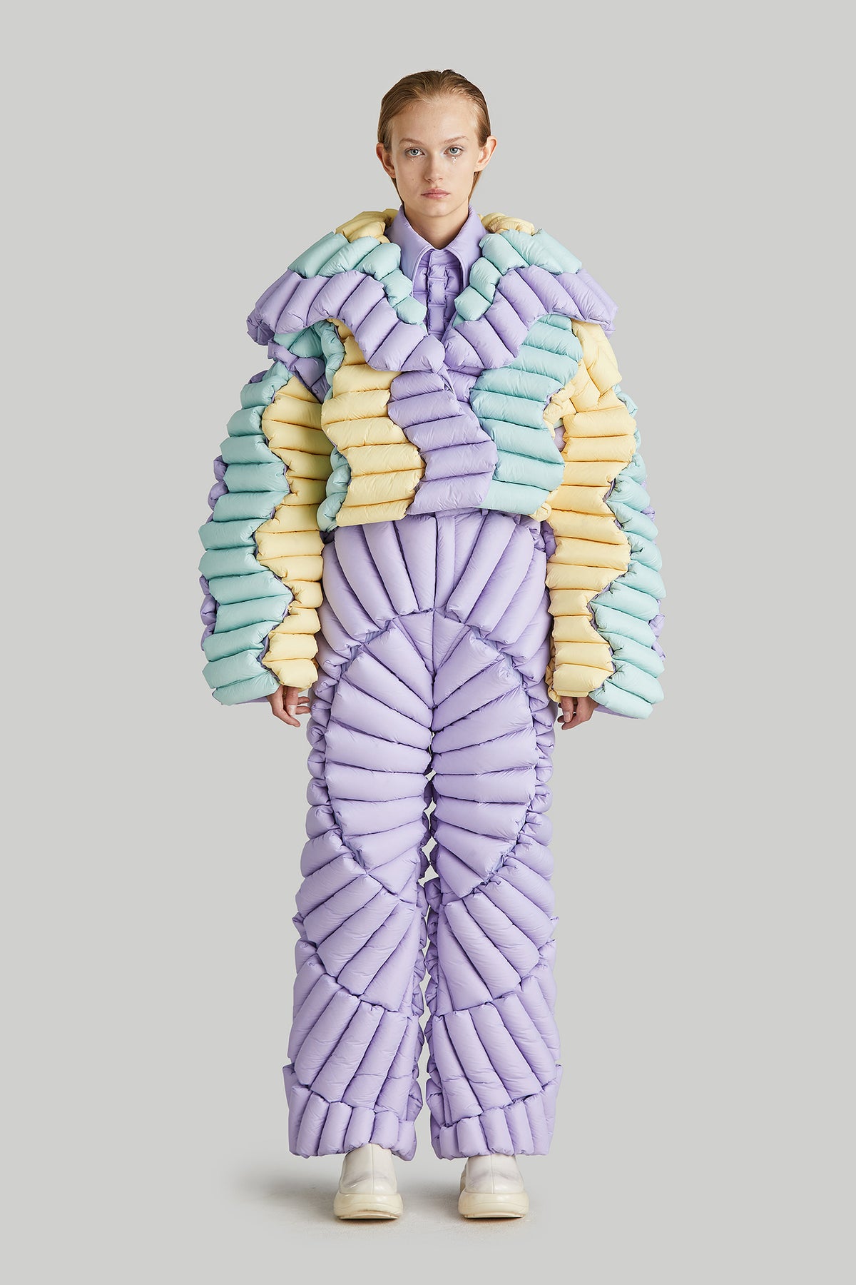 RAXXY WAVE LAPEL GOOSE DOWN JACKET