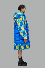 COLOR 3D CUBE DOWN WITH HAT COAT