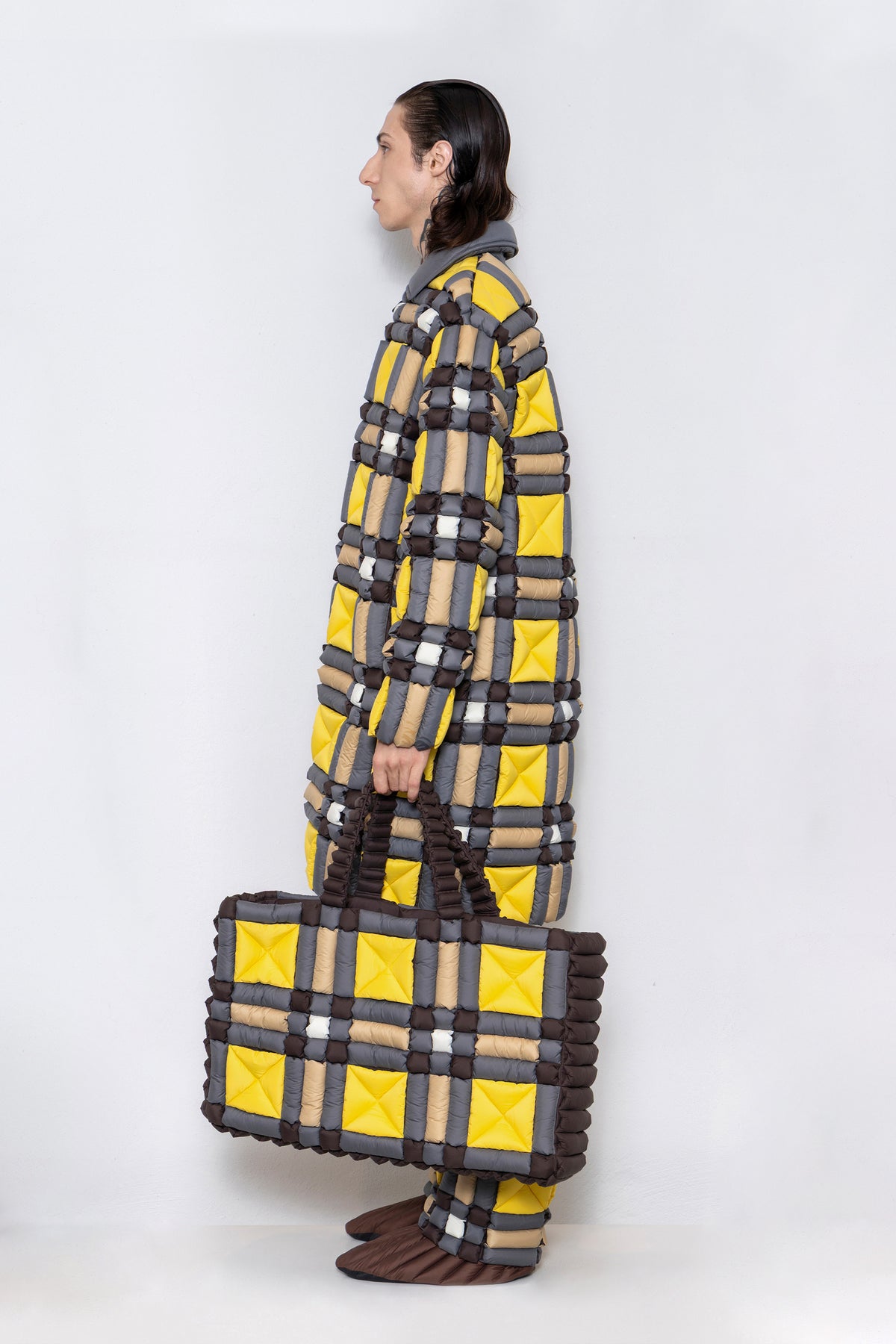 RAXXY CLASSIC SCOTTISH TARTAN LONG LENGTH GOOSE DOWN COAT