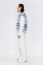 RAXXY CLASSIC SCOTTISH TARTAN V-NECK GOOSE DOWN VEST