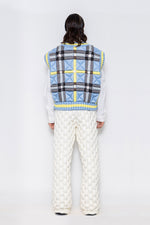 RAXXY CLASSIC SCOTTISH TARTAN V-NECK GOOSE DOWN VEST