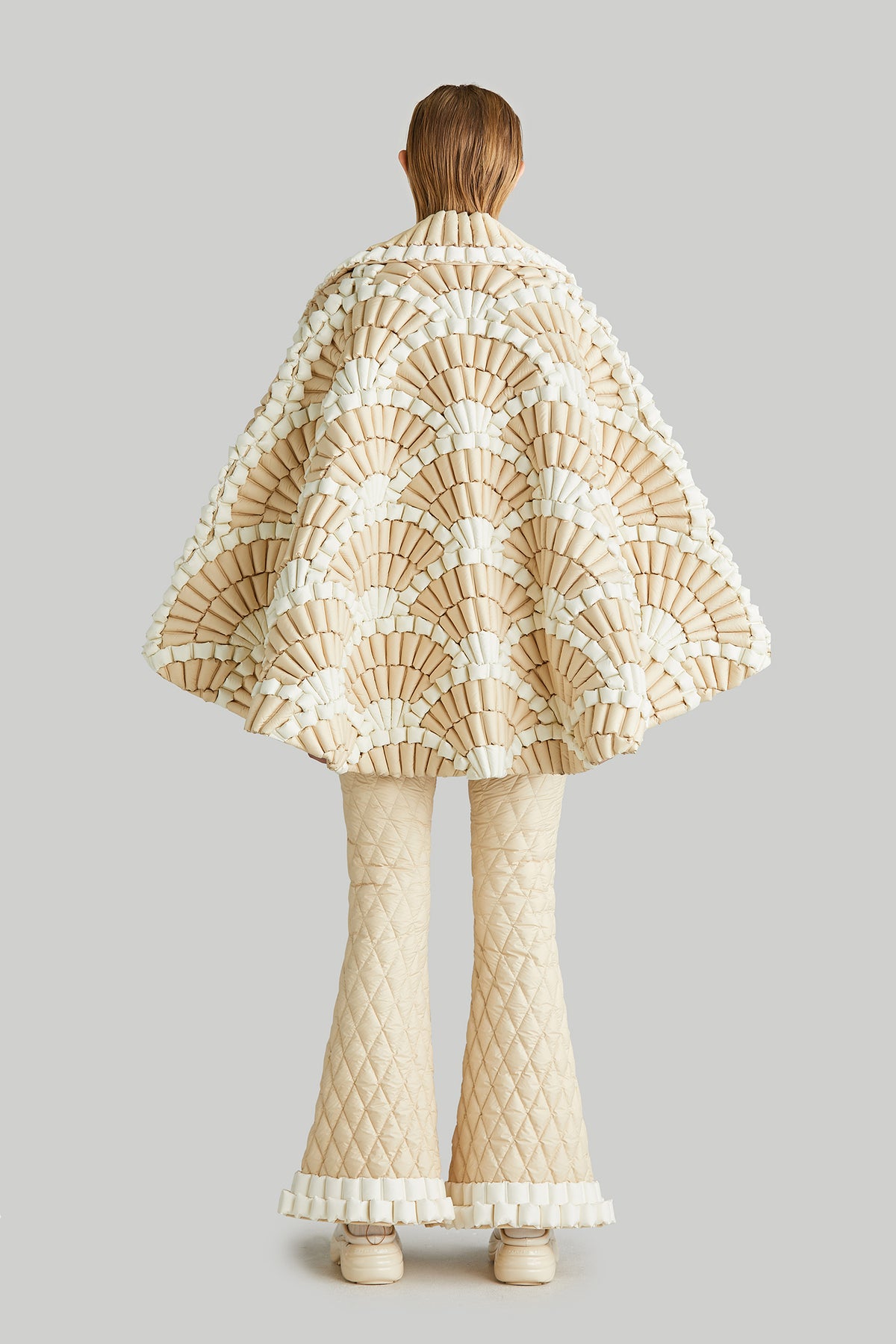 "FAN FIREWORK"ELEGANT GOOSE DOWN CAPE