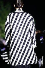 BLACK&WHITE RATTAN STYLE GOOSE DOWN COAT