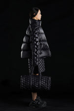 BRAIDED TRIM SILHOUETTE GOOSE DOWN JACKET