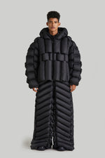 CLASSIC BAMBOO STRIPES OVERSIZED GOOSE DOWN PUFFER