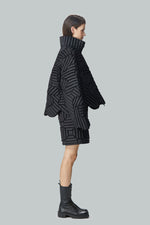 BLACK CAMO TEXTURED DOWN JACKET