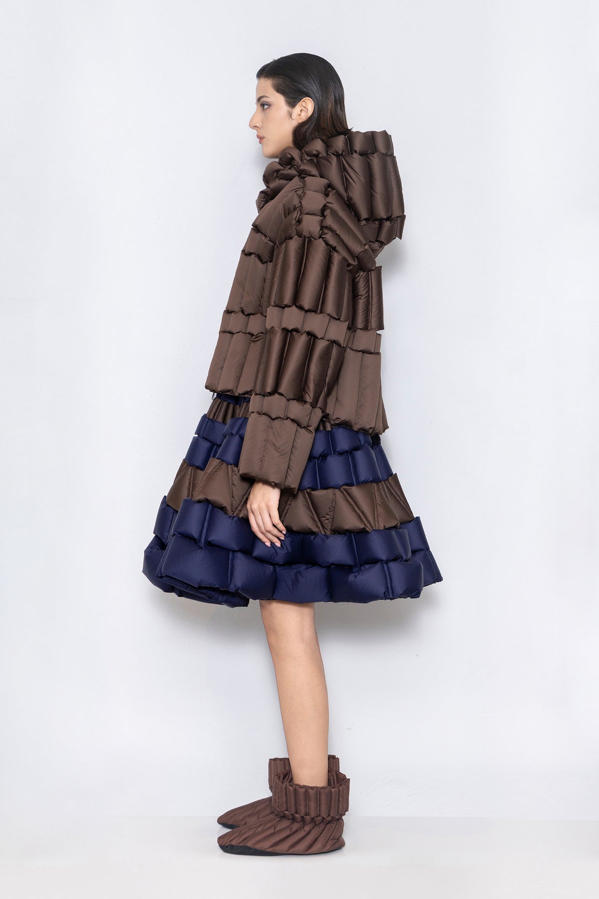 RAXXY CLASSIC SLUB HOODED GOOSE DOWN JACKET