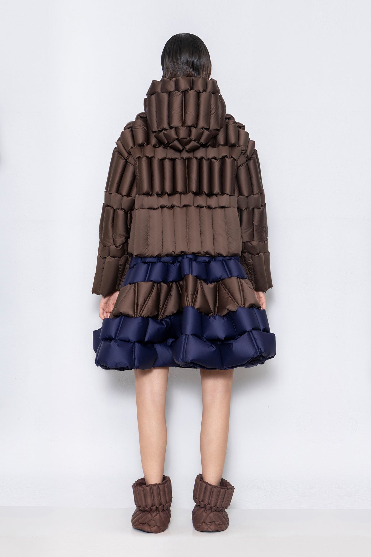 RAXXY CLASSIC SLUB HOODED GOOSE DOWN JACKET