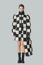 CHECKRBOARD BISCUIT GRAIN GEOMETRIC PROFILE JACKET