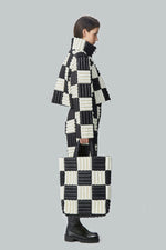 CHECKRBOARD BISCUIT GRAIN GEOMETRIC PROFILE JACKET