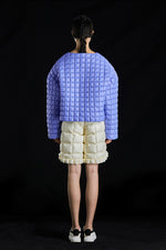 LION LOCK DECORATIVE PLAID QUILTED PROFILE GOOSE DOWN SWEATHIRT