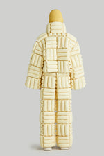 HORIZONTAL CHECKERBOARD GOOSE DOWN JACKET