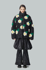 KIRIN BRAIDED FLOWER OVERSIZED DOWN JACKET