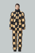 CHECKRBOARD BISCUIT GRAIN GEOMETRIC PROFILE JACKET