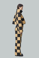 CHECKRBOARD BISCUIT GRAIN GEOMETRIC PROFILE JACKET