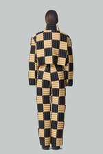 CHECKRBOARD BISCUIT GRAIN GEOMETRIC PROFILE JACKET