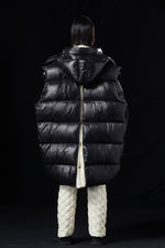 OVERSIZED ELEGANT WHITE PUFF WAIST SILHOUETTE DECONSTRUCTED GOOSE DOWN JACKET